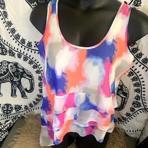 Women's Madison hi-Lo Tank Top with Ruffles